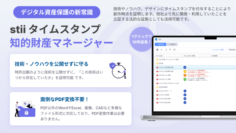 知的財産マネージャー 1 stii タイムスタンプサービス